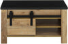 Masuta de cafea Sherwood cu aspect de lemn, accesorii metalice, 93x60 cm - LunaHome.ro