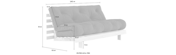 Canapea extensibila Roots Karup Design cu cadru din lemn 140 cm - LunaHome.ro