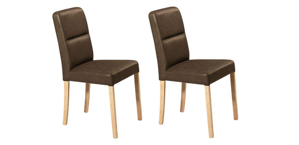 Set 2 scaune de masa Laros din piele eco maro inchis - LunaHome.ro