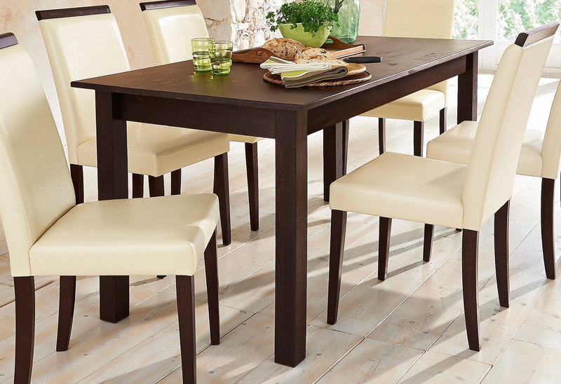 Masă Blade din lemn masiv de pin maro inchis 140x75 cm - LunaHome.ro
