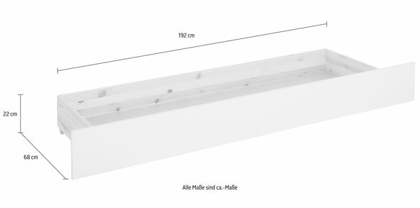 Pat Carita din lemn masiv de pin al cu sertare inclsue 180x200 cm - LunaHome.ro