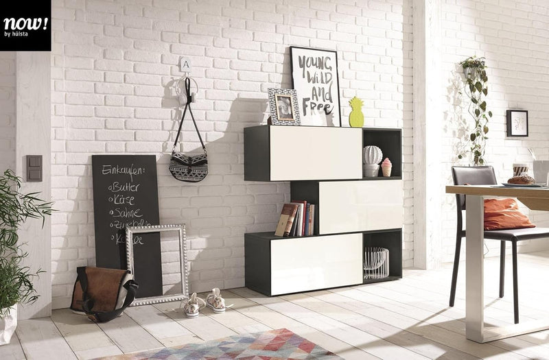 Set 5 corpuri configurabile individual cu fronturi alb lucios - LunaHome.ro