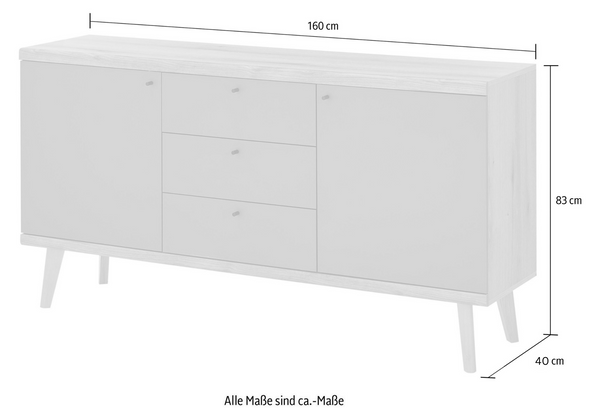 Comoda Mavas in stil scandinav verde 160 cm lățime