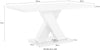 Masa de sufragerie »Ali«, latime 160 cm, alb lucios, placa de baza metalica