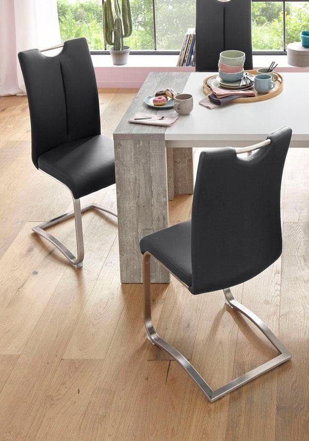Set 2 scaune Artos MCA din piele ecologica neagra cu cadru din oțel - LunaHome.ro