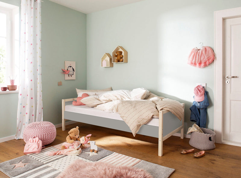 Pat pentru copii Luttenhutt Janne, din lemn masiv de pin, 90x200 cm - LunaHome.ro