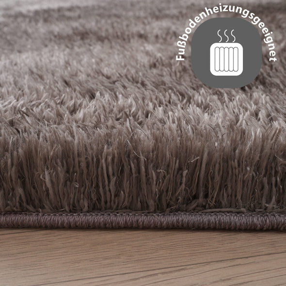 Covor Micro Shaggy pufos pestriț gri-maro 190x280 cm - LunaHome.ro