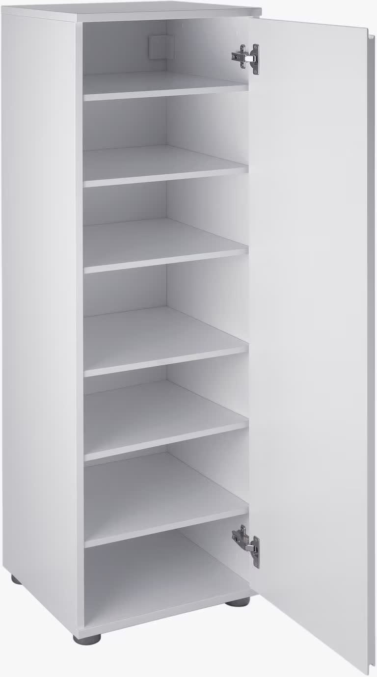 Pantofar Heine Home cu 6 rafturi alb mat, 118 cm inaltime - LunaHome.ro