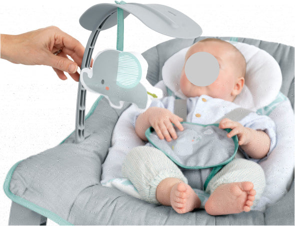 Balansoar electric pentru copii Keep Cosy gri cu vibratii - LunaHome.ro