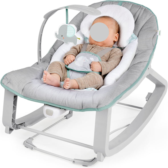 Balansoar electric pentru copii Keep Cosy gri cu vibratii - LunaHome.ro