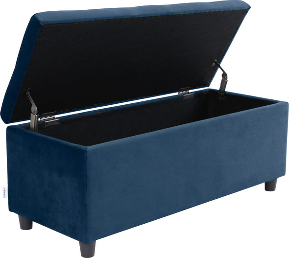 Banchetă COUCH albastră cu spatiu de depozitare, 100 cm - LunaHome.ro