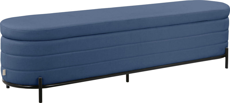 Banchetă Mariela albastră cu picioare metalice 180 cm lungime - LunaHome.ro