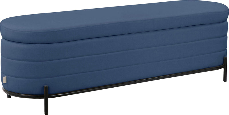 Banchetă Mariela albastră cu picioare metalice 140 cm lungime - LunaHome.ro