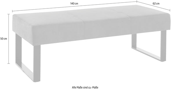 Bancheta Oliver cu tapiterie bej lățime 140cm, cu cadru metalic - LunaHome.ro