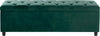 Bancheta Relaxy cu depozitare, din catifea verde 100 cm