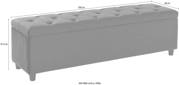 Bancheta Relaxy cu depozitare, din catifea verde 100 cm