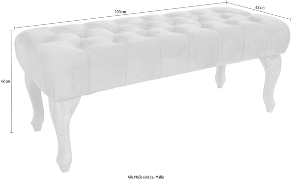 Banchetă Senna eleganta din catifea violet 100 cm lungime - LunaHome.ro