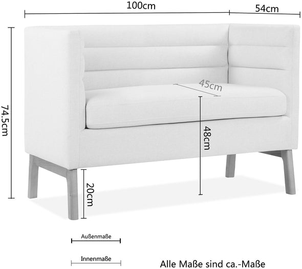Bancheta albastra Isaline tapitata cu spatar 100 cm latime - LunaHome.ro