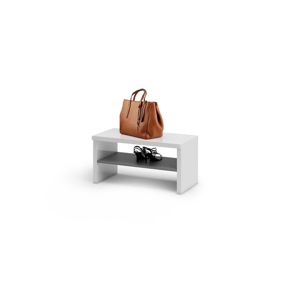 Banchetă de hol Kitaly Atrium cu design minimalist alb lucios 80 cm - LunaHome.ro