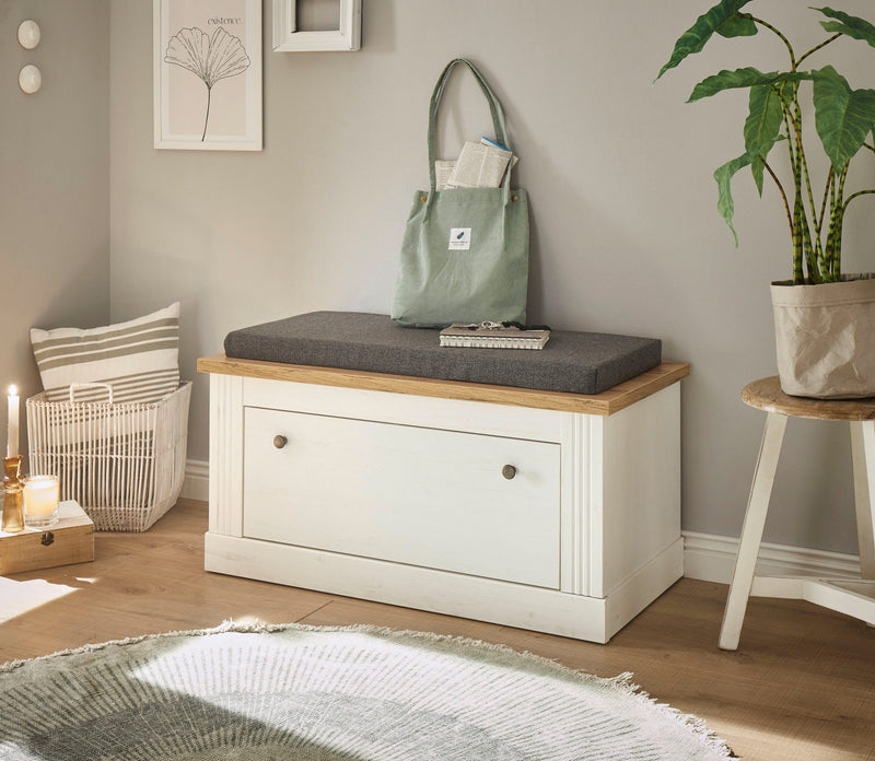 Bancheta de hol Westminster cu perna in design romantic, 92 cm - LunaHome.ro