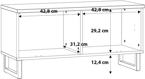 Banchetă de hol cu depozitare Forte alb/gri/stejar, 90 cm lățime - LunaHome.ro