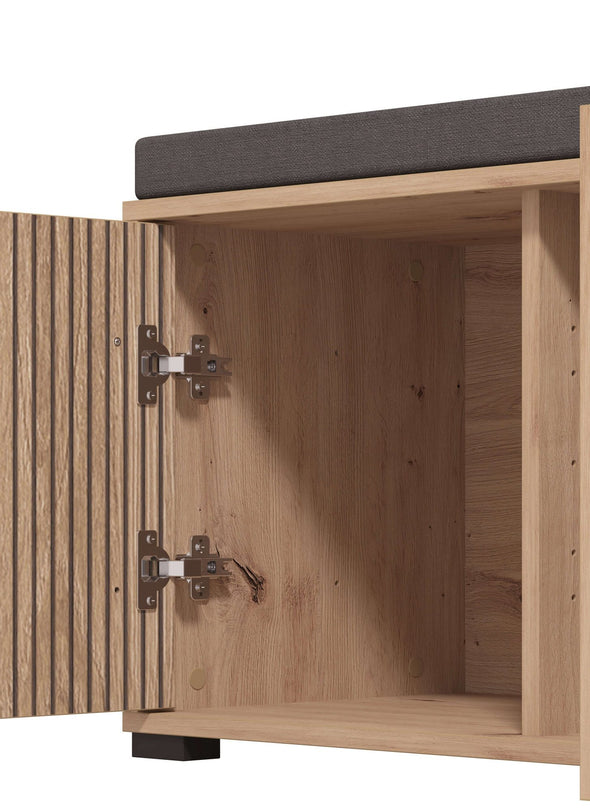 Bancheta de hol Landes cu aspect de riflaj 80 cm - LunaHome.ro