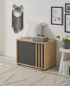 Bancheta de hol pentru pantofi Volano cu riflaj 64 cm - LunaHome.ro