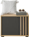 Bancheta de hol pentru pantofi Volano cu riflaj 64 cm - LunaHome.ro