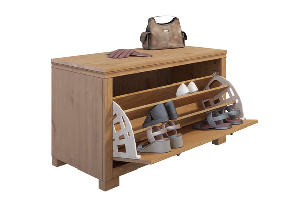 Bancheta pantofar de hol Gotland din lemn de pin natur 85 cm - LunaHome.ro