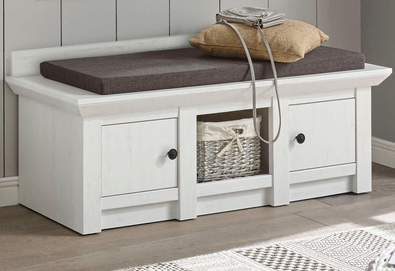 Bancheta pentru hol California cu spatiu depozitare, 124 cm latime - LunaHome.ro