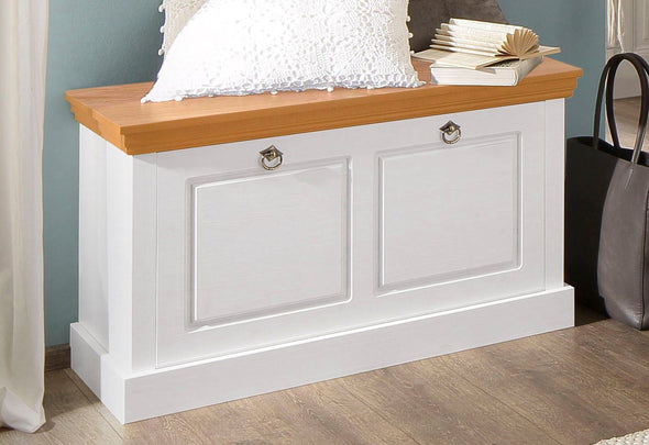 Bancheta pentru pantofi Basilico din lemn de pin 90 cm