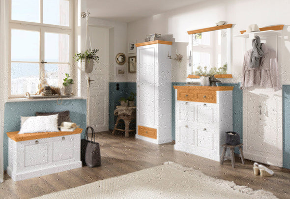 Bancheta pentru pantofi Basilico din lemn de pin 90 cm