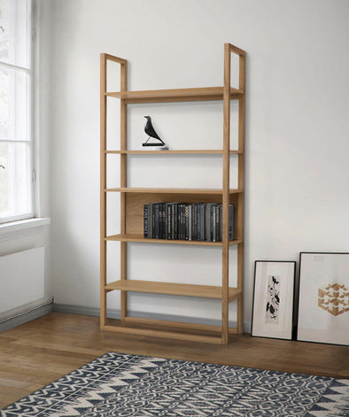 Biblioteca New Est cu cadru din lemn de stejar natur 90 cm - LunaHome.ro