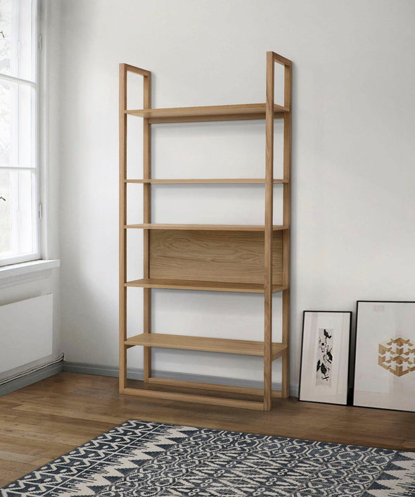 Biblioteca New Est cu cadru din lemn de stejar natur 90 cm - LunaHome.ro