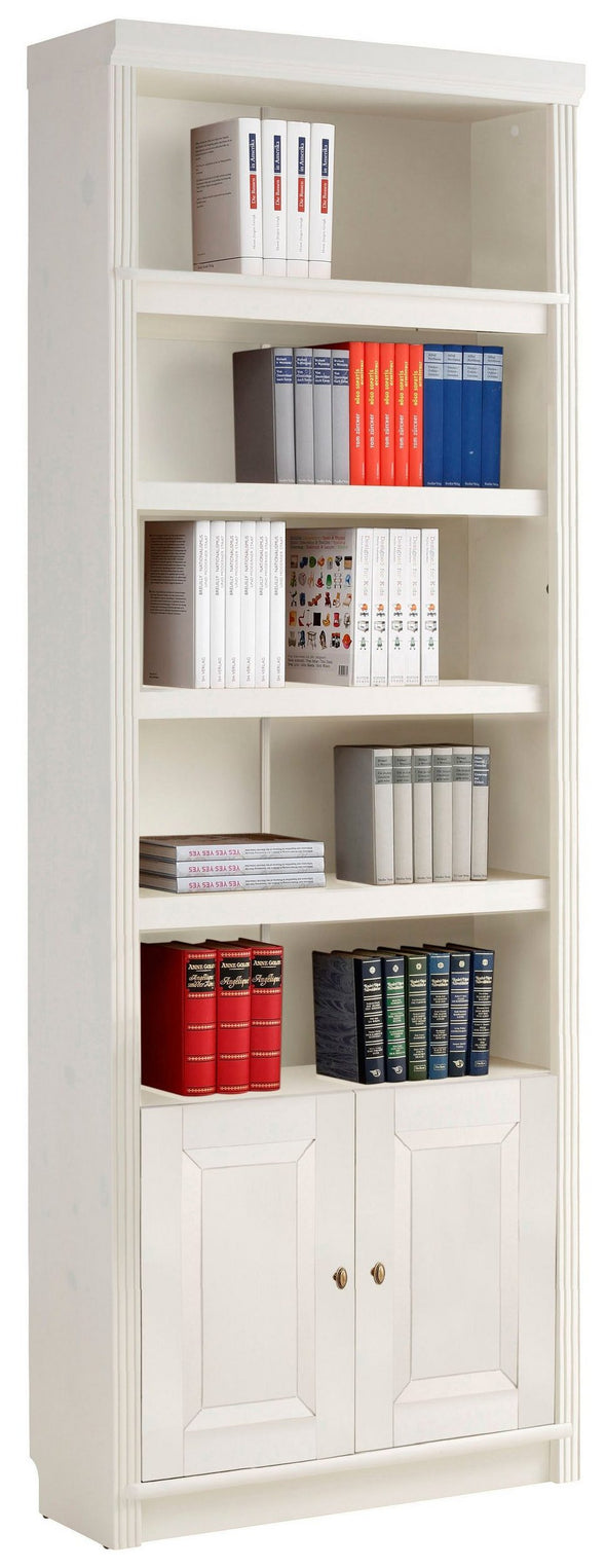 Bibliotecă Soeren cu 2 uși, din lemn masiv de pin alb - LunaHome.ro