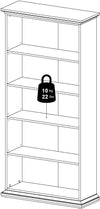 Bibliotecă albă Paris din Mdf cu frezari decorative 96 cm lățime