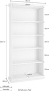 Bibliotecă albă Paris din Mdf cu frezari decorative 96 cm lățime