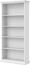 Bibliotecă albă Paris din Mdf cu frezari decorative 96 cm lățime