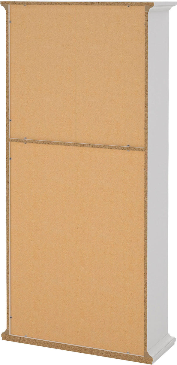 Bibliotecă albă Paris din Mdf cu frezari decorative 96 cm lățime