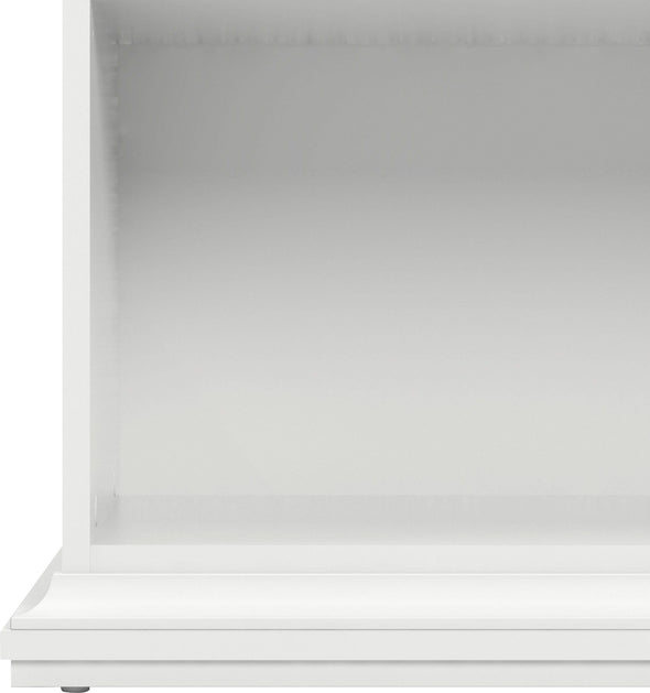 Bibliotecă albă Paris din Mdf cu frezari decorative 96 cm lățime