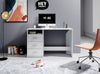 Birou Adria alb mat cu 3 sertare reversibilie 123 cm lățime - LunaHome.ro