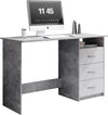 Birou Adria gri beton cu alb mat cu 3 sertare reversibilie 123 cm lățime