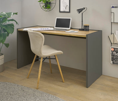 Birou City Giron modern minimalist gri cu stejar, 143 cm - LunaHome.ro