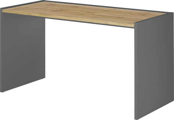 Birou City Giron modern minimalist gri cu stejar, 143 cm - LunaHome.ro