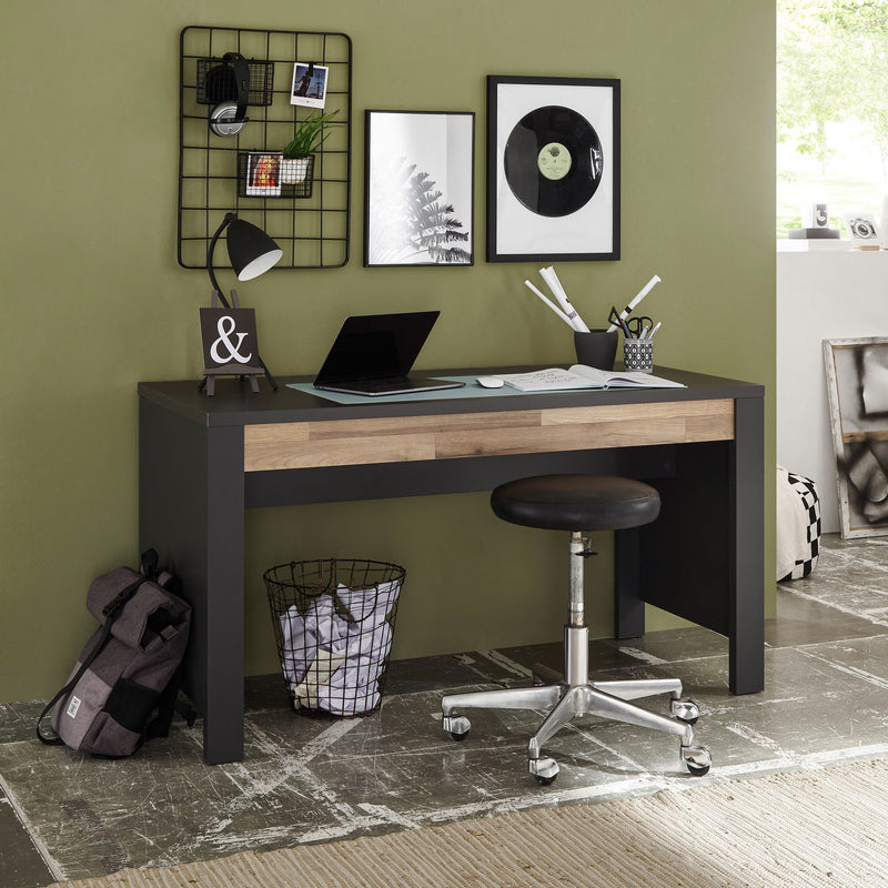 Birou Dallas gri grafit cu design minimalist 140 cm lățime - LunaHome.ro