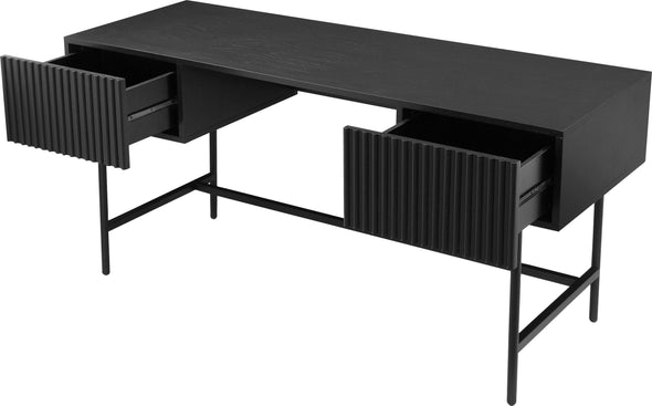 Birou Dave cu design elegant retro si cadru metalic negru 160 cm - LunaHome.ro