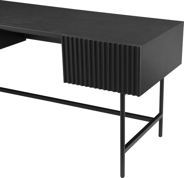 Birou Dave cu design elegant retro si cadru metalic negru 160 cm - LunaHome.ro