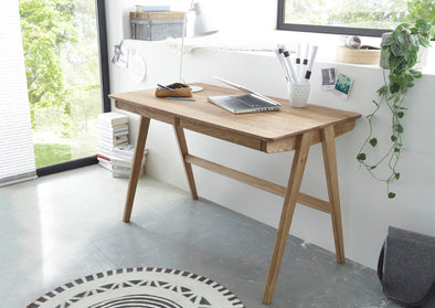 Birou Delia din lemn de stejar natur cu sertare 120 cm - LunaHome.ro