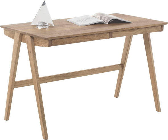 Birou Delia din lemn de stejar natur cu sertare 120 cm - LunaHome.ro