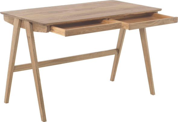 Birou Delia din lemn de stejar natur cu sertare 120 cm - LunaHome.ro
